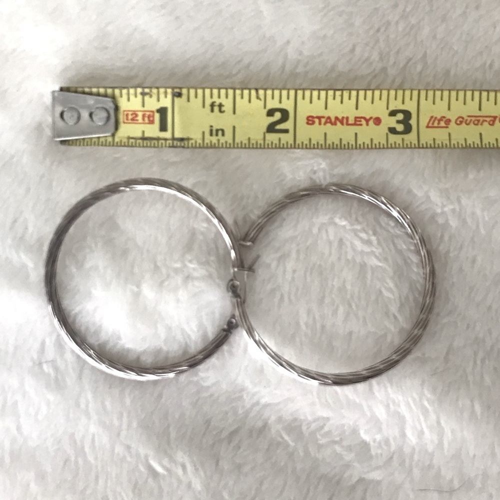 Sterling Silver Hoop Earrings 1.5 inch diameter